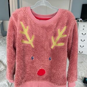 5-6yr | Mini Boden Pink Fleece Sweater with Gold Accents